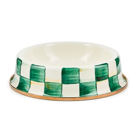 Emerald Check Small Pet Dish