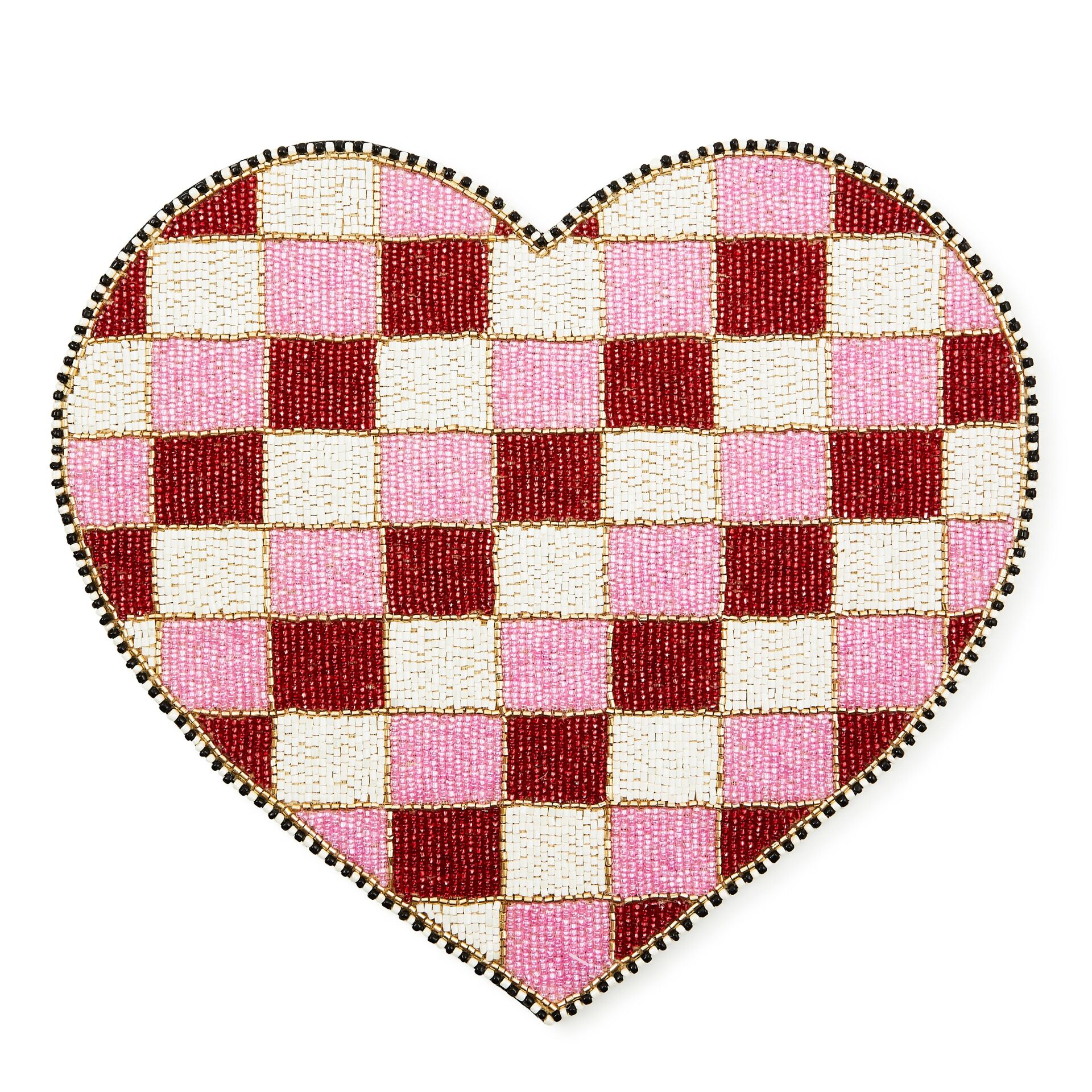 Red and White Check Heart Shaped Placemat