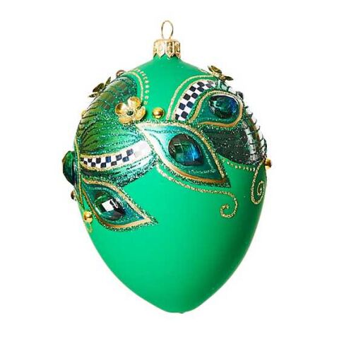 Emerald Luxe Oval Ball Glass Ornament