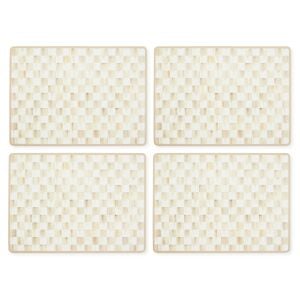Mocha Check Cork Back Placemats, Set of 4