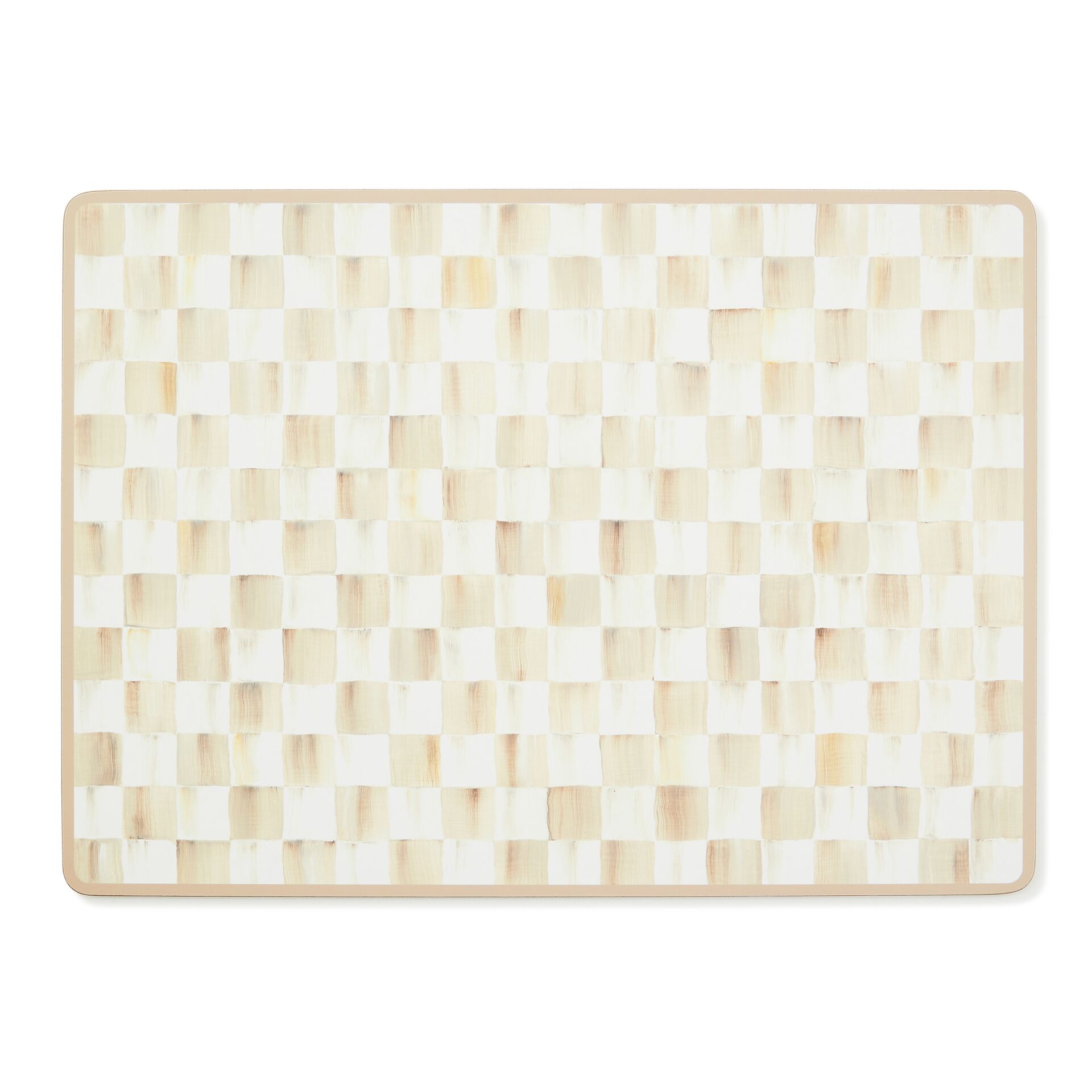 Mocha Check Cork Back Placemats, Set of 4