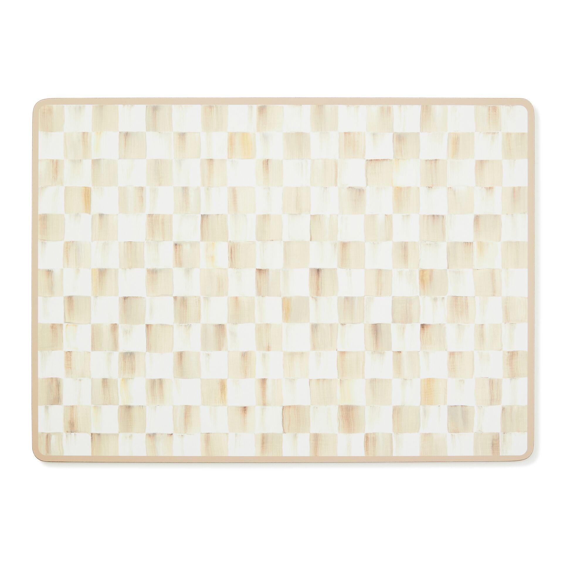 Mocha Check Cork Back Placemats, Set of 4