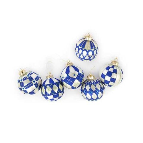 Royal Glass Ball Ornaments - Set of 6