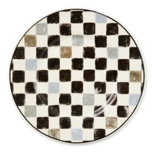 Black Check Dinner Plate