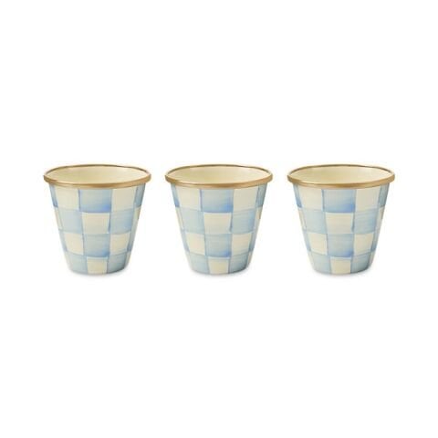 Sky Check Herb Pots, Set of 3