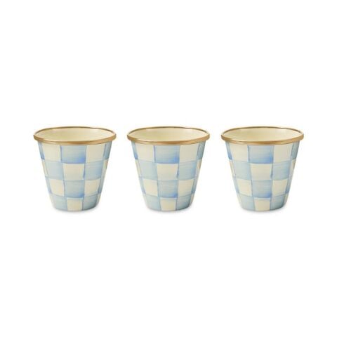 Sky Check Herb Pots, Set of 3