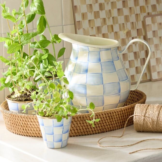 Sky Check Herb Pots Set of 3