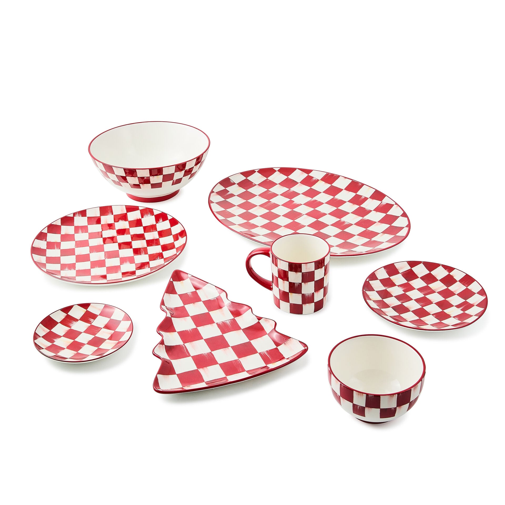 Cherry Check Salad Plates Set of 4