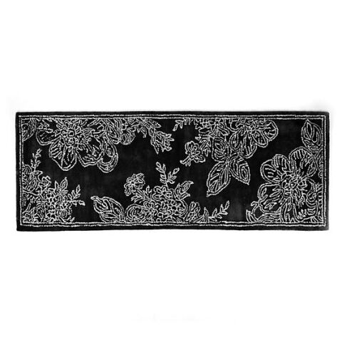 Wild Rose Rug - 215 cm x 8 Runner - Black