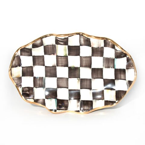 Courtly Check Small Fluted Oval Platter