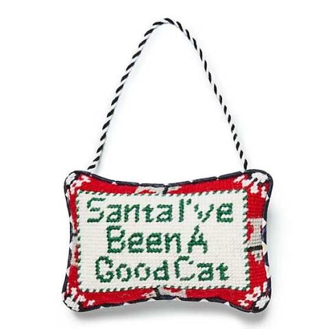 Needlepoint Cat Lover Ornament