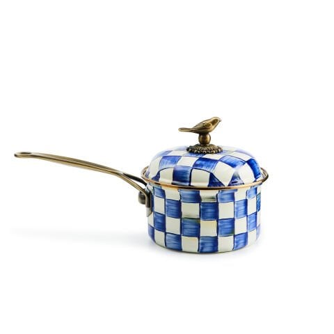 Royal Check Enamel 2.5 Qt. Saucepan