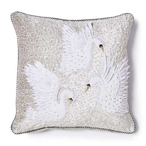 Holiday Swan Throw Pillow