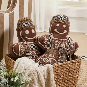 Gingerbread Boy Shaped Throw Pillow