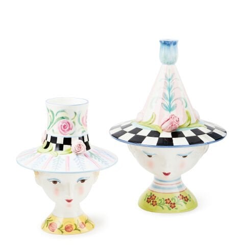 Rosy Meadow Lady Tulip Lidded Vase
