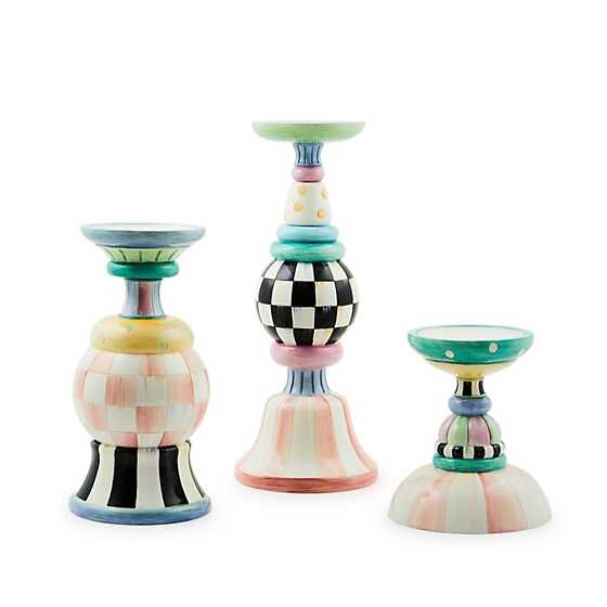 Rosy Meadow Pillar Candle Holders, Set of 3