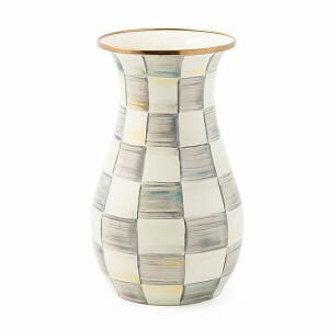 Sterling Check Tall Vase