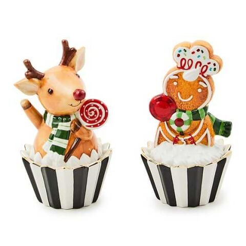 Bake Shop Gingerbread and Deer Cupcake Boxes Set of 2