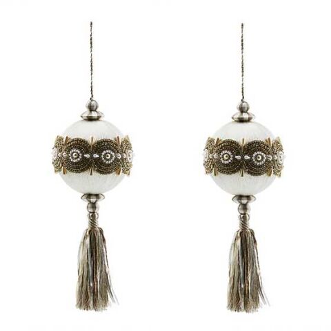 Crystal Palace Pearl 13 cm Ball Tassels Set of 2