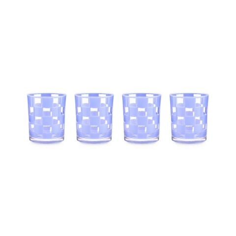 Blue Check Acrylic Tumblers, Set of 4