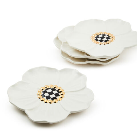 White Rabbit Ceramic Dessert Plates Set of 4