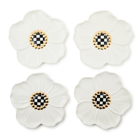 White Rabbit Ceramic Dessert Plates, Set of 4