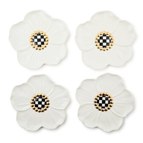 White Rabbit Ceramic Dessert Plates Set of 4