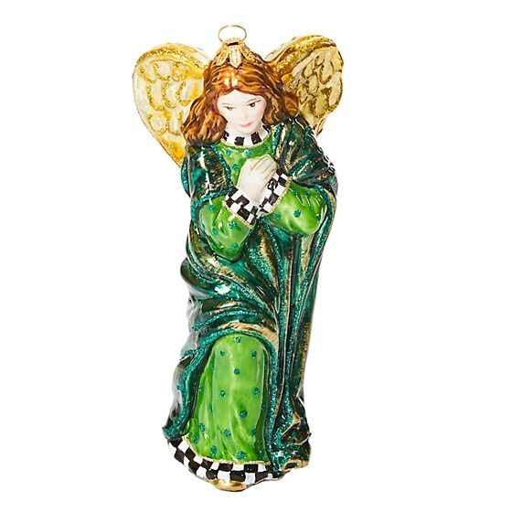 Emerald Luxe Angel Glass Ornament