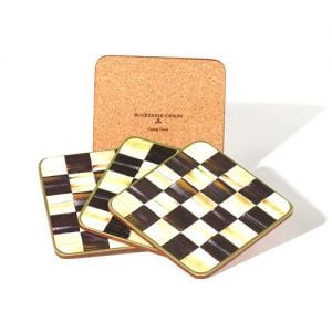 Courtly Check Cork Back Coasters - Set of 4