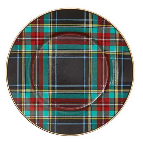 Tartan Black Salad/Dessert Plate