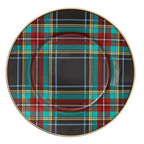 Tartan Black Salad Dessert Plate