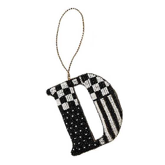 Monogram Beaded ''D'' Ornament