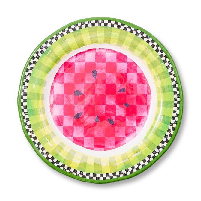 Watermelon Melamine Dinner Plates, Set of 4