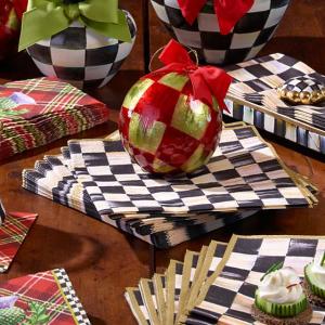 Courtly Check Paper Napkins - Dinner - Gold