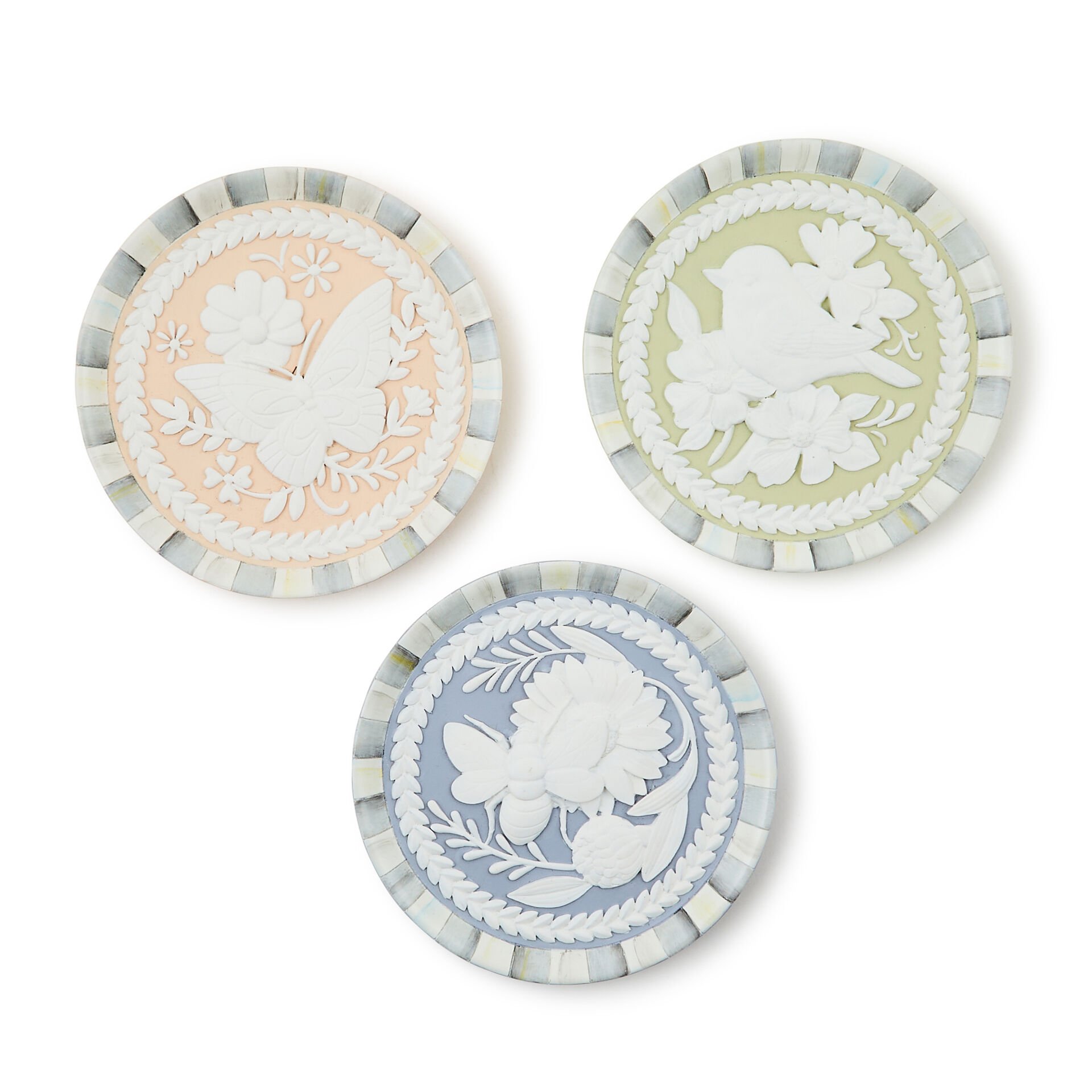 Cameo Resin Trinket Trays, Set of 3