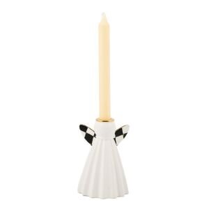 Courtly Noel Short Ceramic Angel Candle Holder