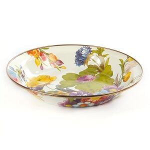 Flower Market Pie Plate - White