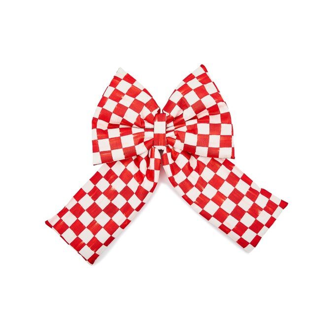 Red Check Large Bow