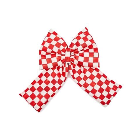 Red Check Large Bow