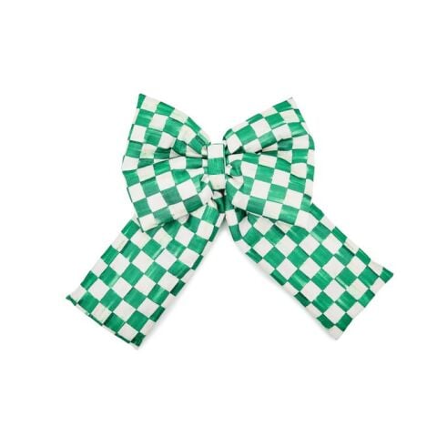 Green Check Large Bow