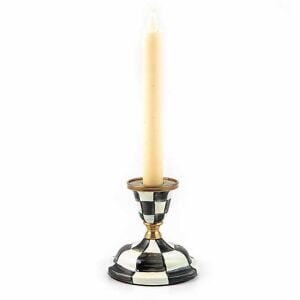 Courtly Check Enamel Candlestick - Short