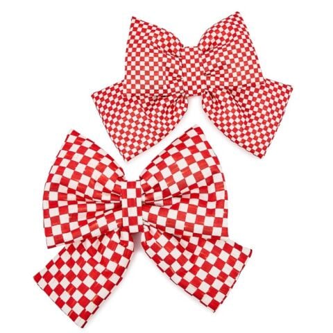 Red Check Small Bow