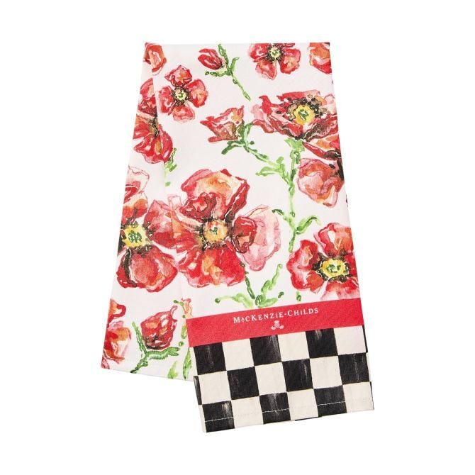 Red Poppies Printed Dish Towel