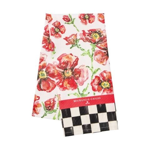 Red Poppies Printed Dish Towel