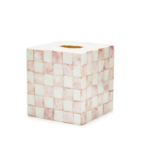 Rosy Check Capiz Boutique Tissue Box Cover