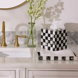 Courtly Check Capiz Boutique Tissue Box Cover