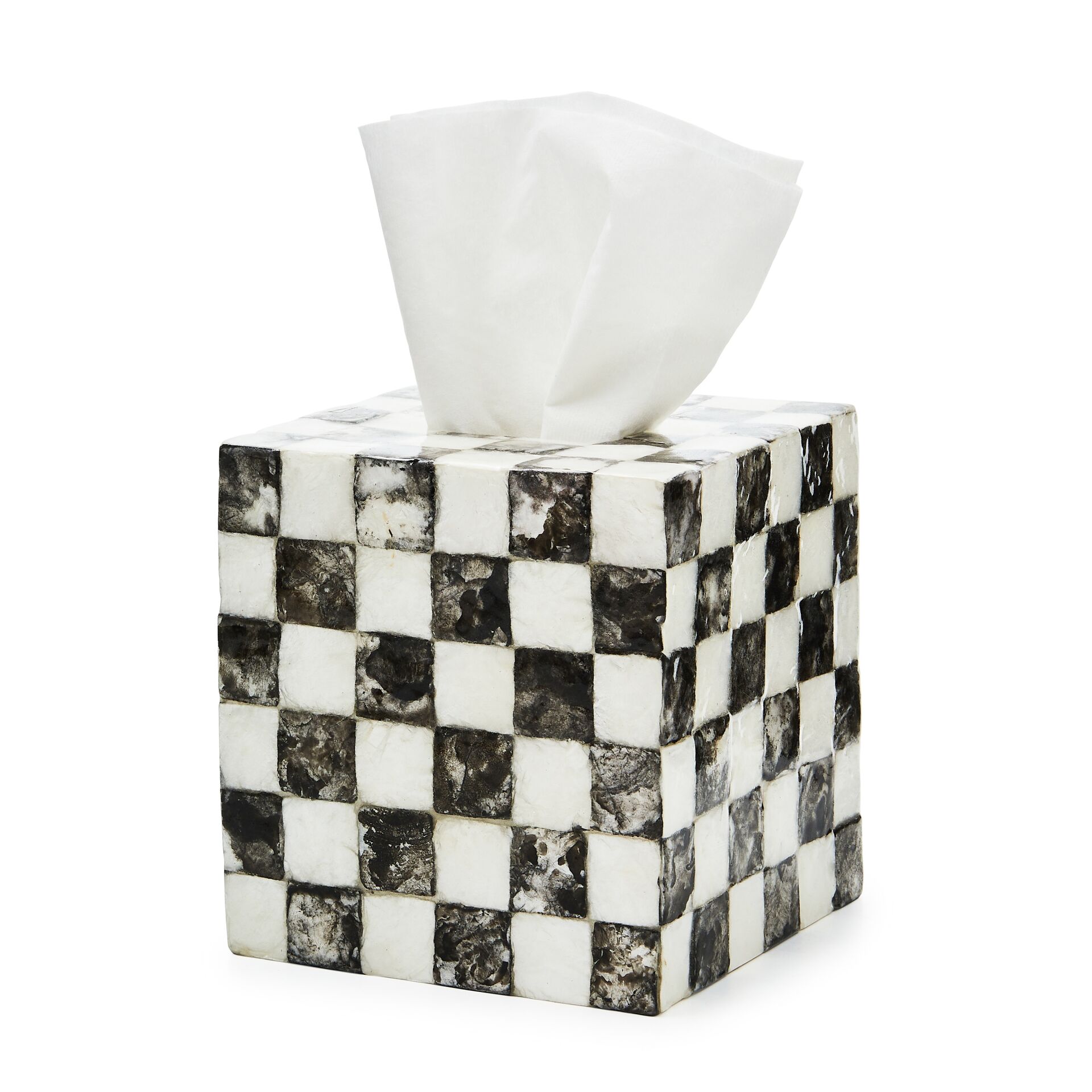 Courtly Check Capiz Boutique Tissue Box Cover
