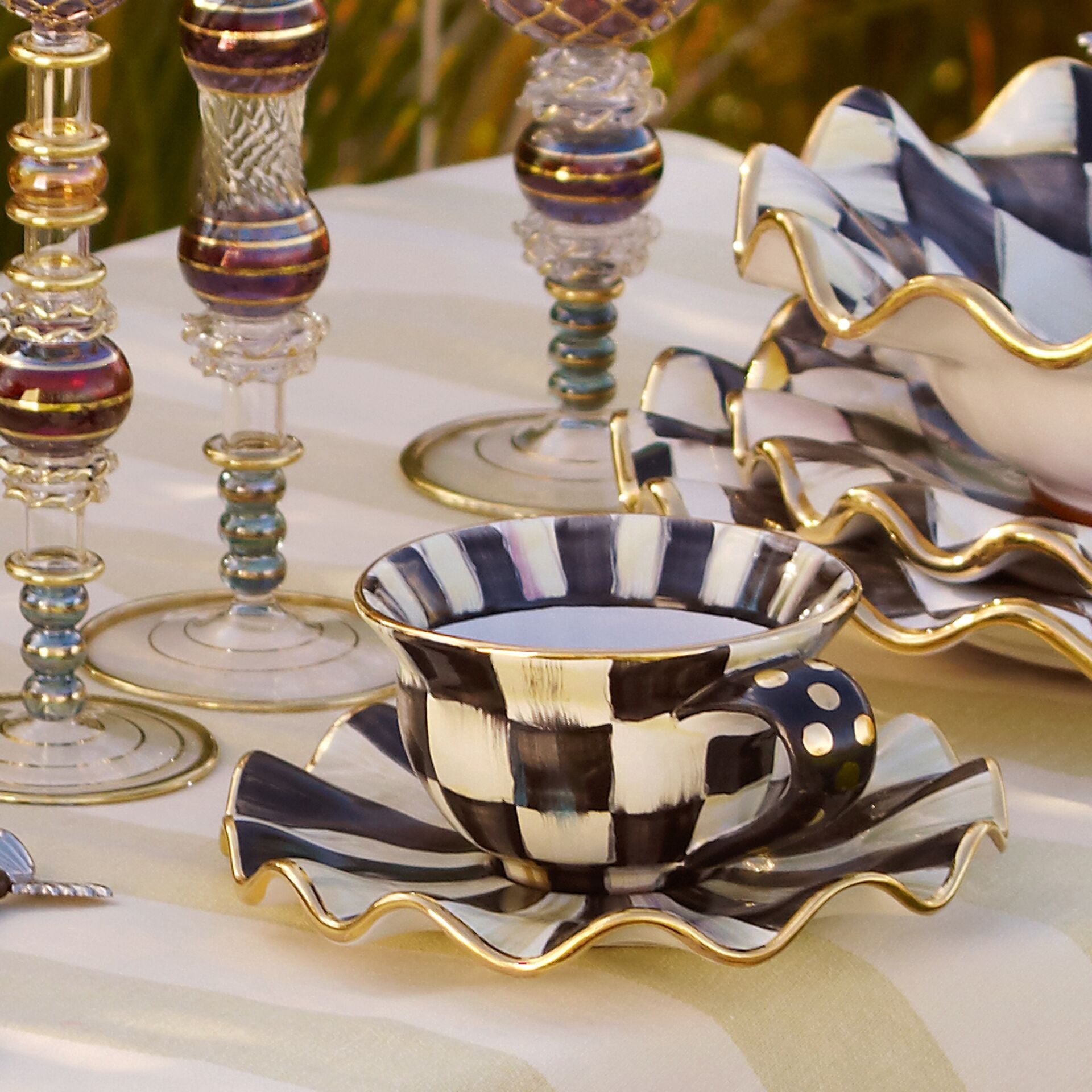 Courtly Check Ceramic Teacup