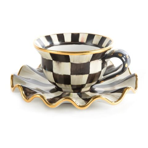 Courtly Check Ceramic Saucer