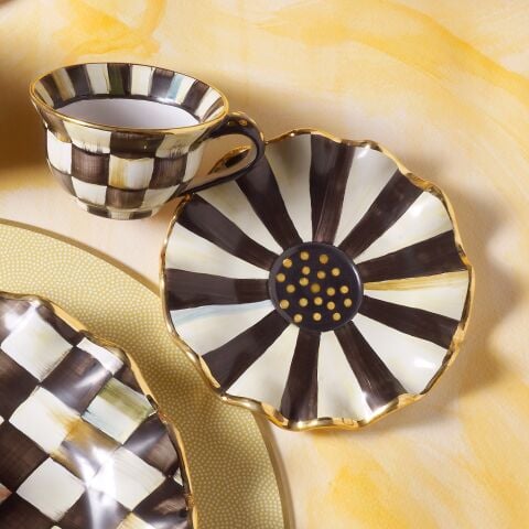 Courtly Check Ceramic Saucer